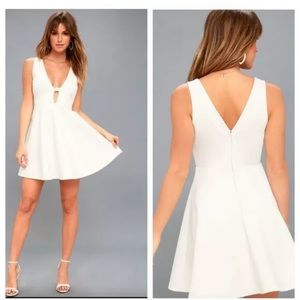 Lulu's Take the Plung white cocktail dress sz Med